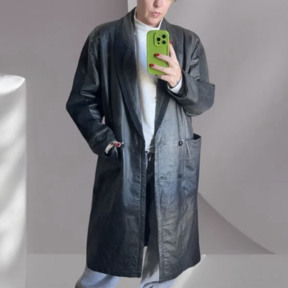 Black Leather Trench Coats